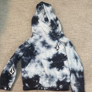 Volcom Black and White Tie-Dye Hoodie